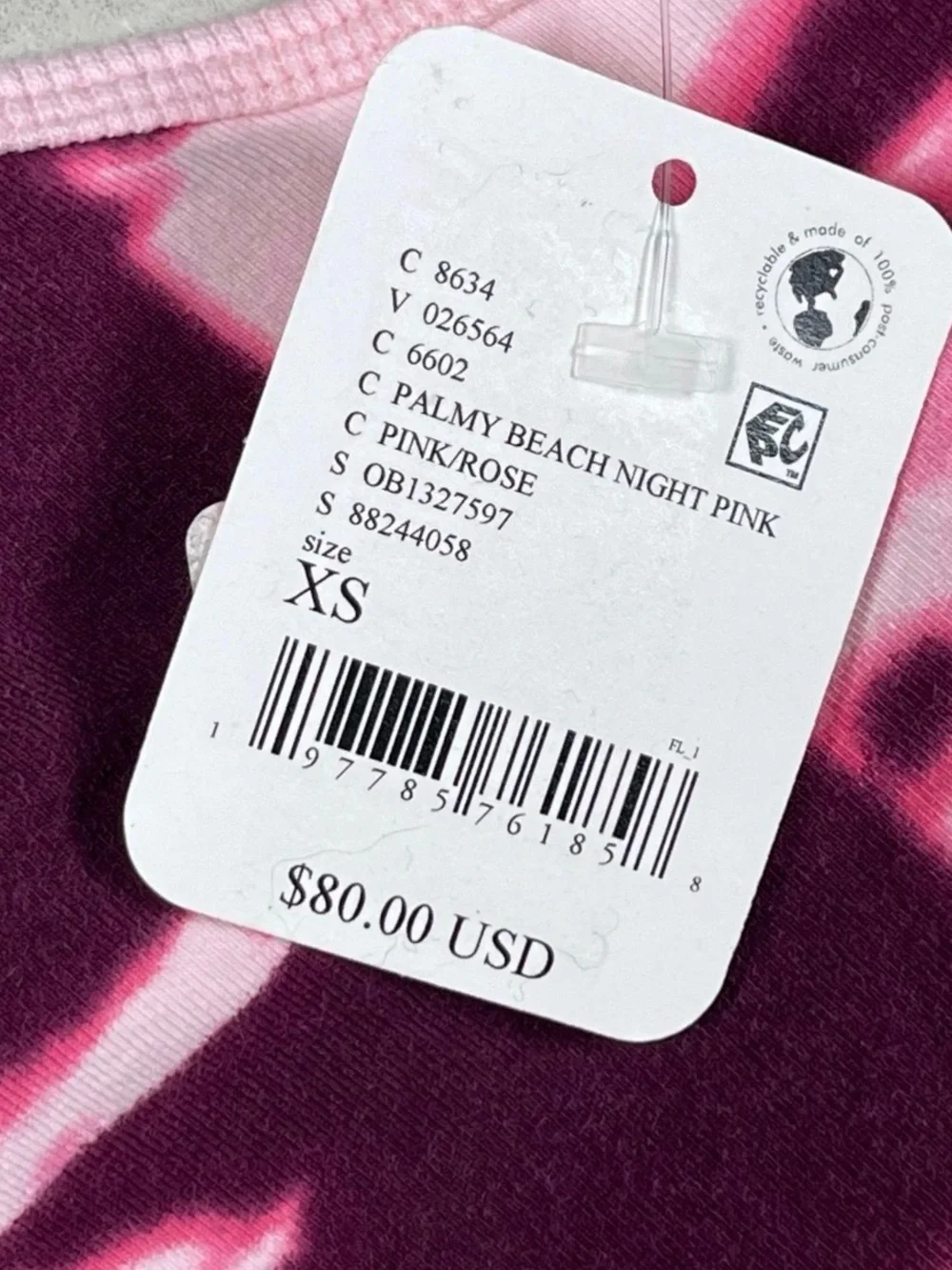 Free People Palm Print Tie-Dye Romper Hot Shot in Pink and Plum - new w tags